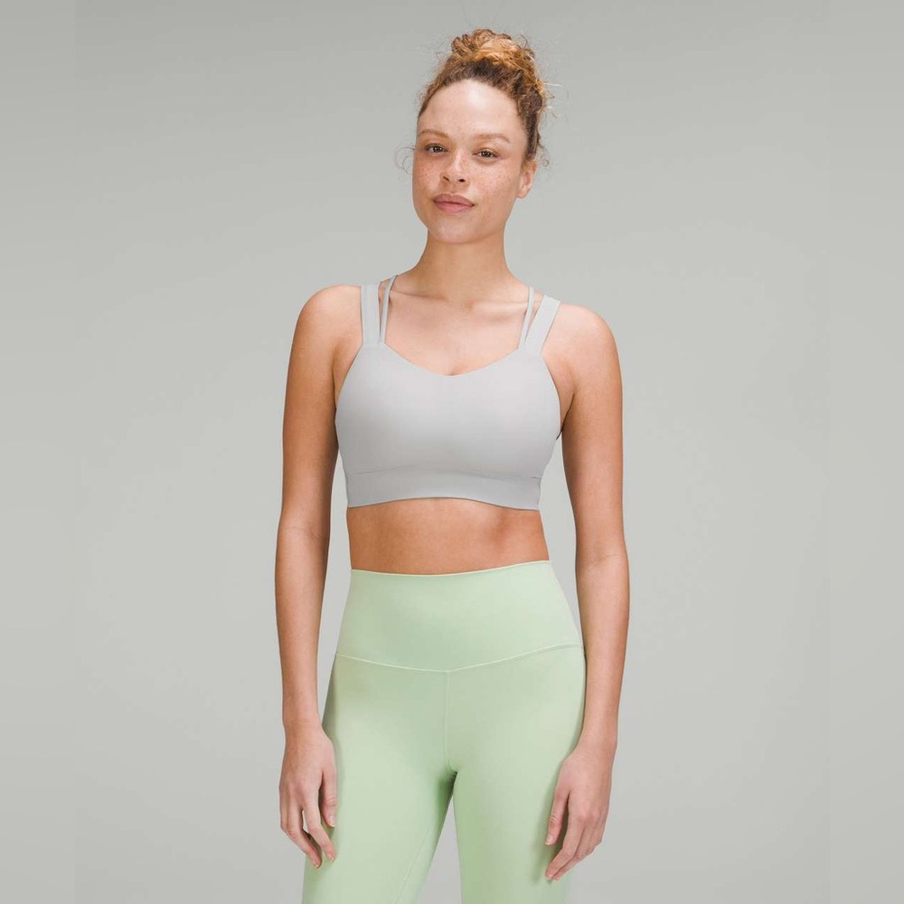 NWT Lululemon Like a Cloud Longline Bra *Light Support, D/DD Cup Seal Grey